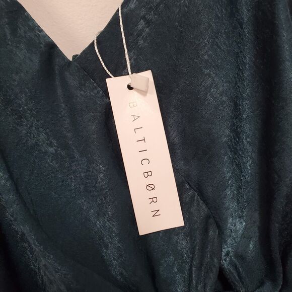 Baltic Born Wrap Dress Large Green Midi Whimsigoth Forest Fairy Party Wedding - Picture 11 of 13